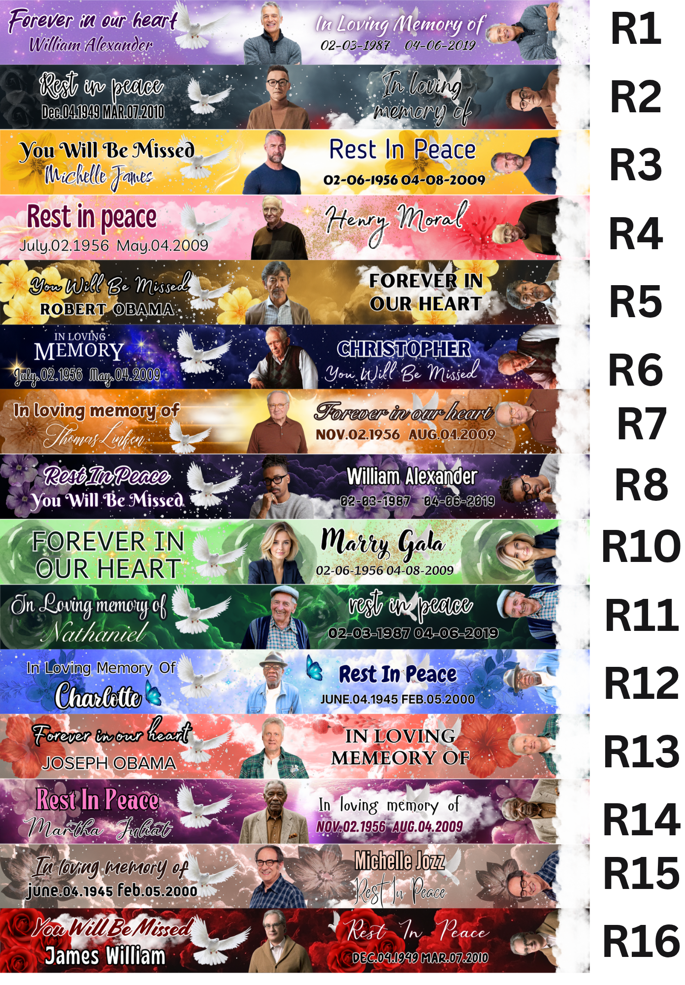 Memorial Ribbon (Min Order of 12)